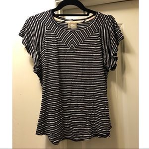 Dolan Anthropologie striped architectural T shirt